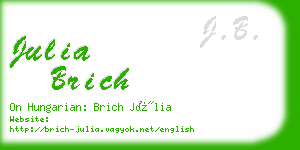 julia brich business card